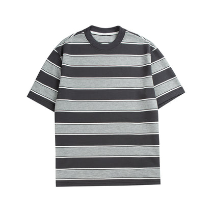 Round Neck Striped Short-sleeved T-shirt N0232