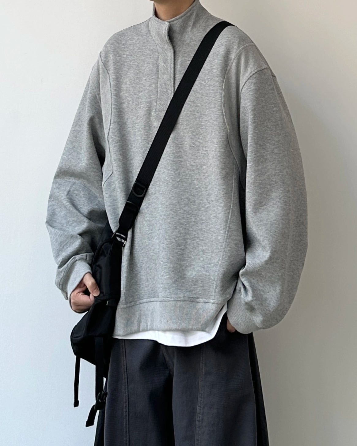 Retro Split Collar Sweatshirt N0878