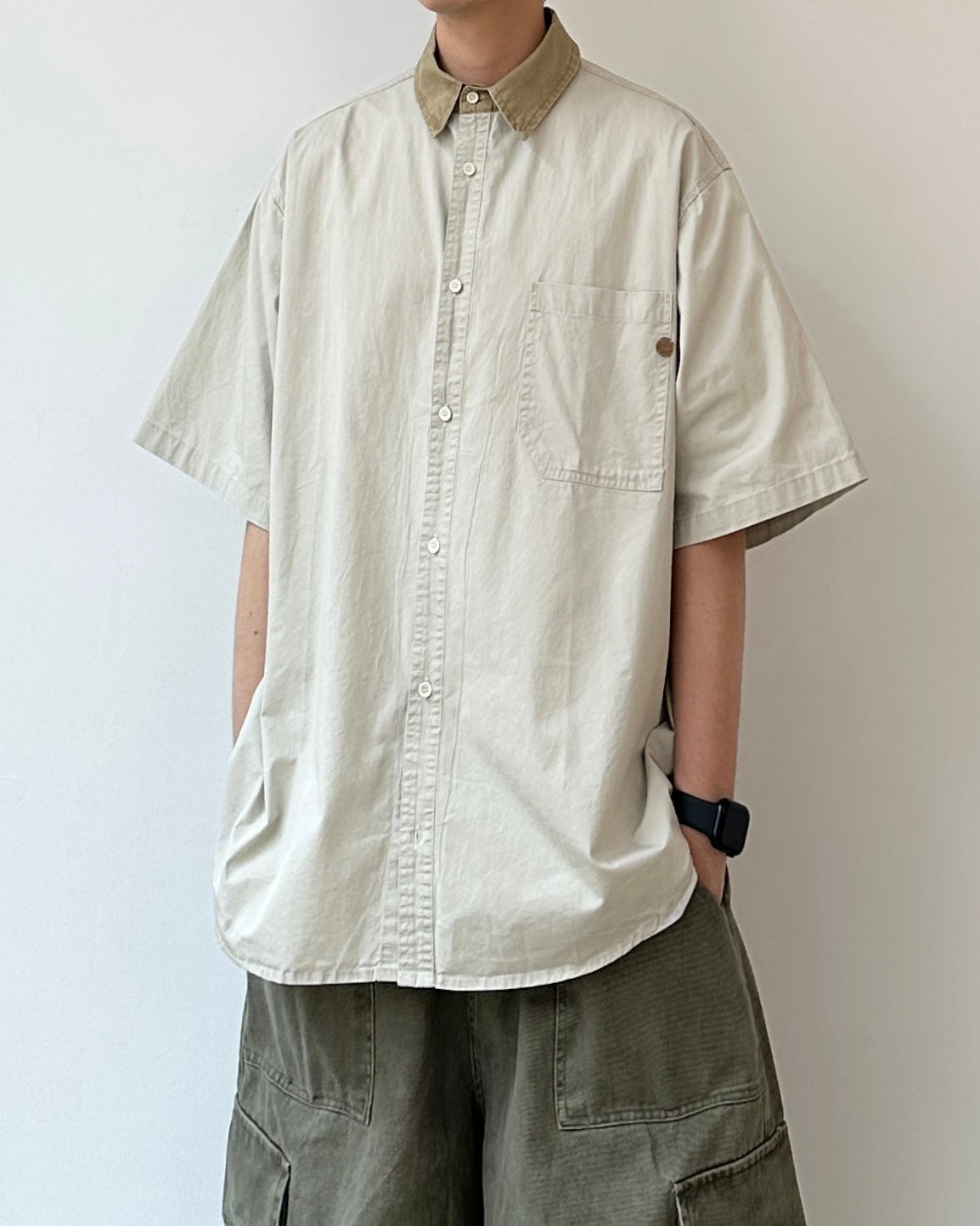 American Retro Contrast Shirt N0804