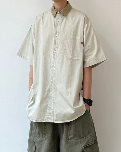 American Retro Contrast Shirt N0804