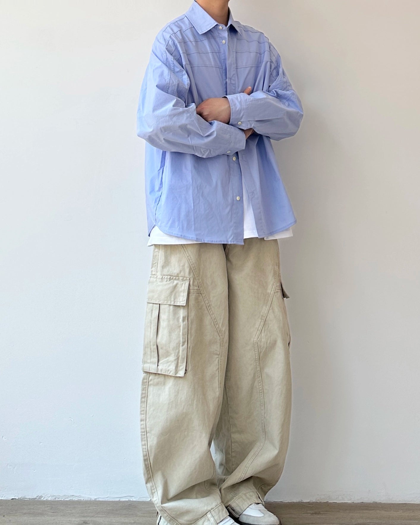 Stitch Line Lose Shirt N0858