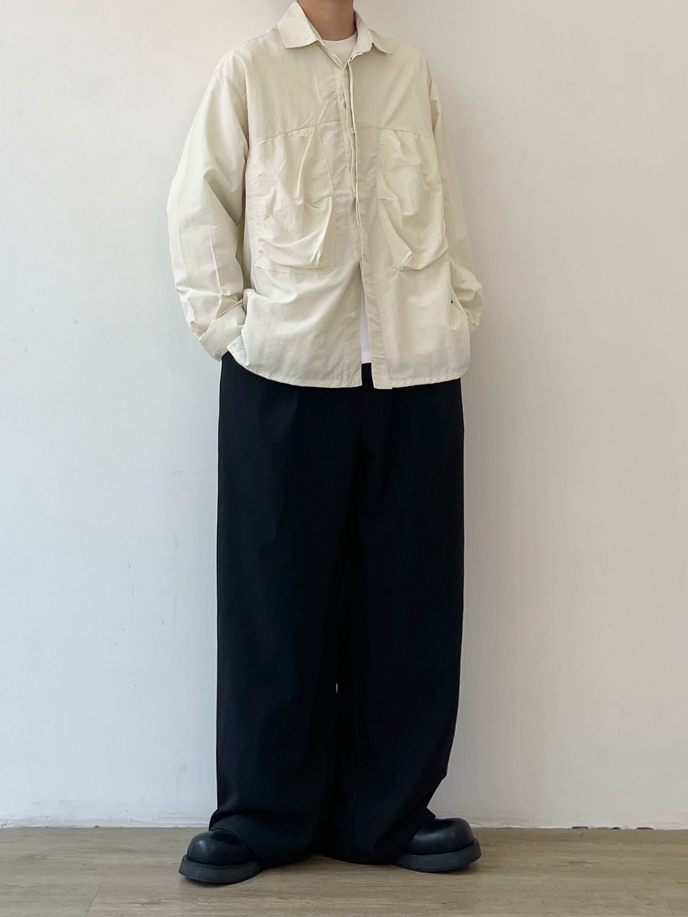 Minimal Pocket Detail Long Sleeve Shirt N0648