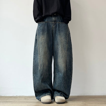 Vintage Wash Wide Denim Pants N0963