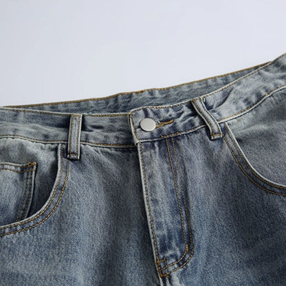 Vintage Wash Wide Denim Pants N0965