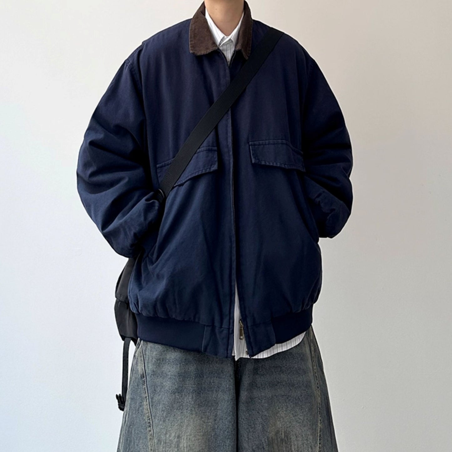 Corduroy Collar Relaxed Silhouette Jacket N0984