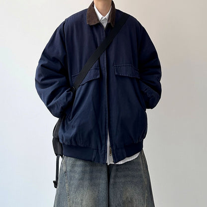 Corduroy Collar Relaxed Silhouette Jacket N0984