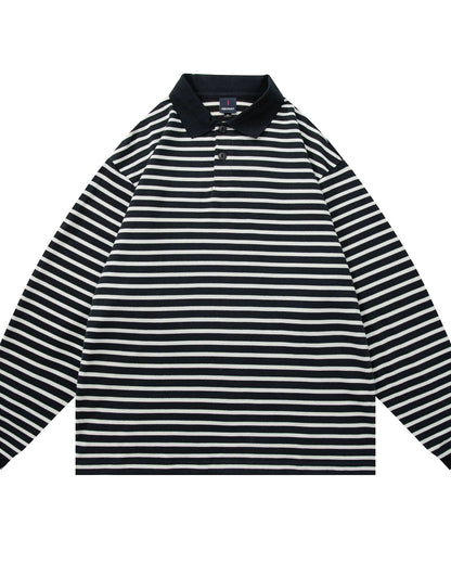 【OUTLET/即納】Border Loose Long Sleeve Shirt N0939