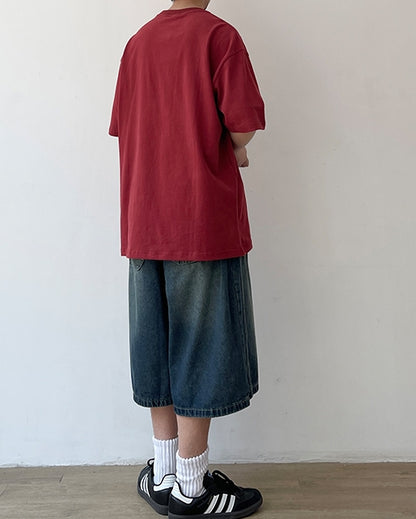 Minimal Lettering Raglan T-Shirt N0751