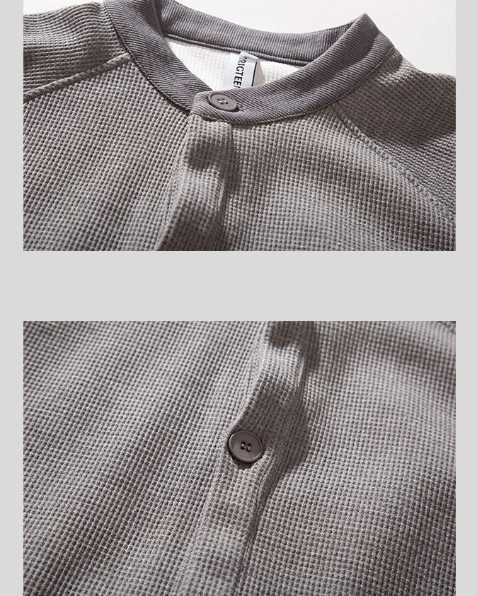 Retro Waffle Jacket - Stand-Up Collar Unisex N0612