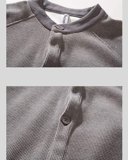 Retro Waffle Jacket - Stand-Up Collar Unisex N0612