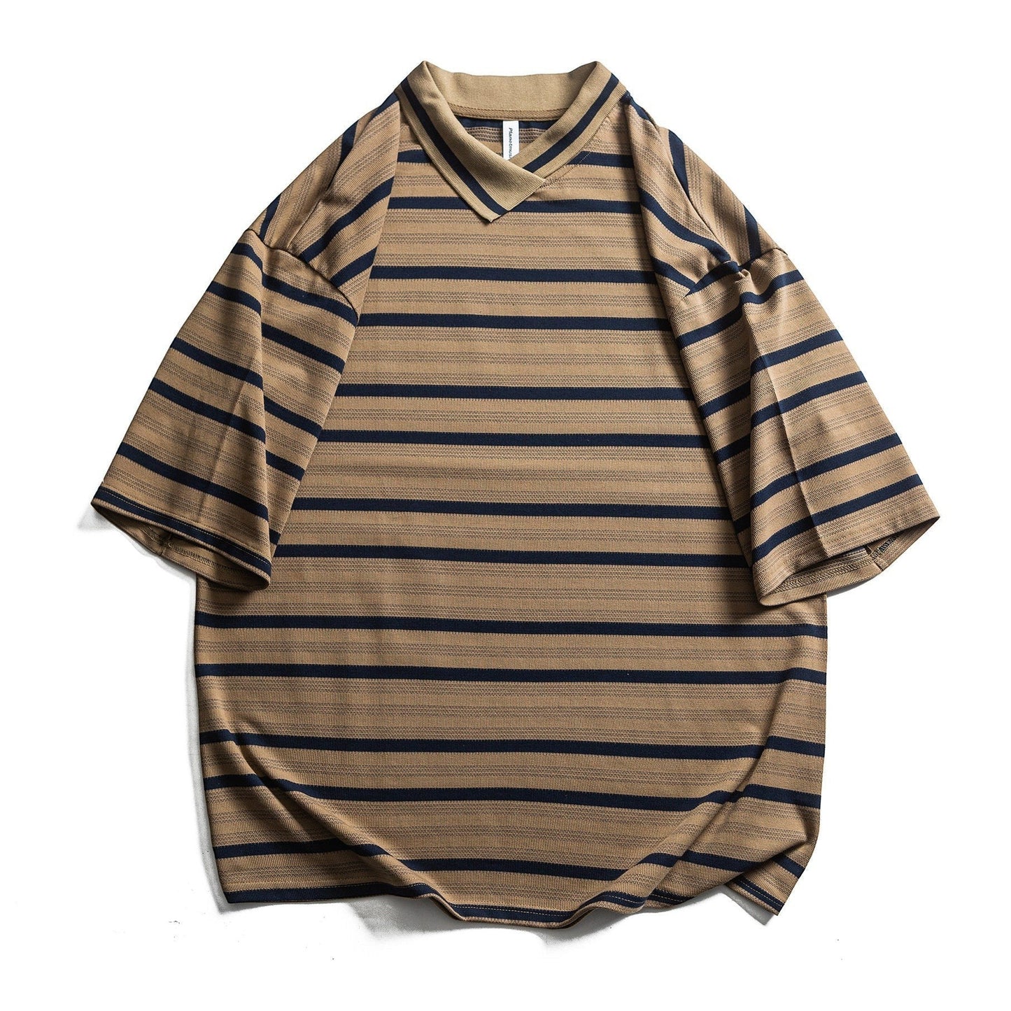 Border V-Neck Half Sleeve Top N1085