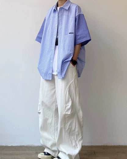 Grid Check Combination Shirt N0819