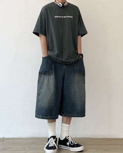 Dream Message Front Print Short Sleeve T-Shirt N0735