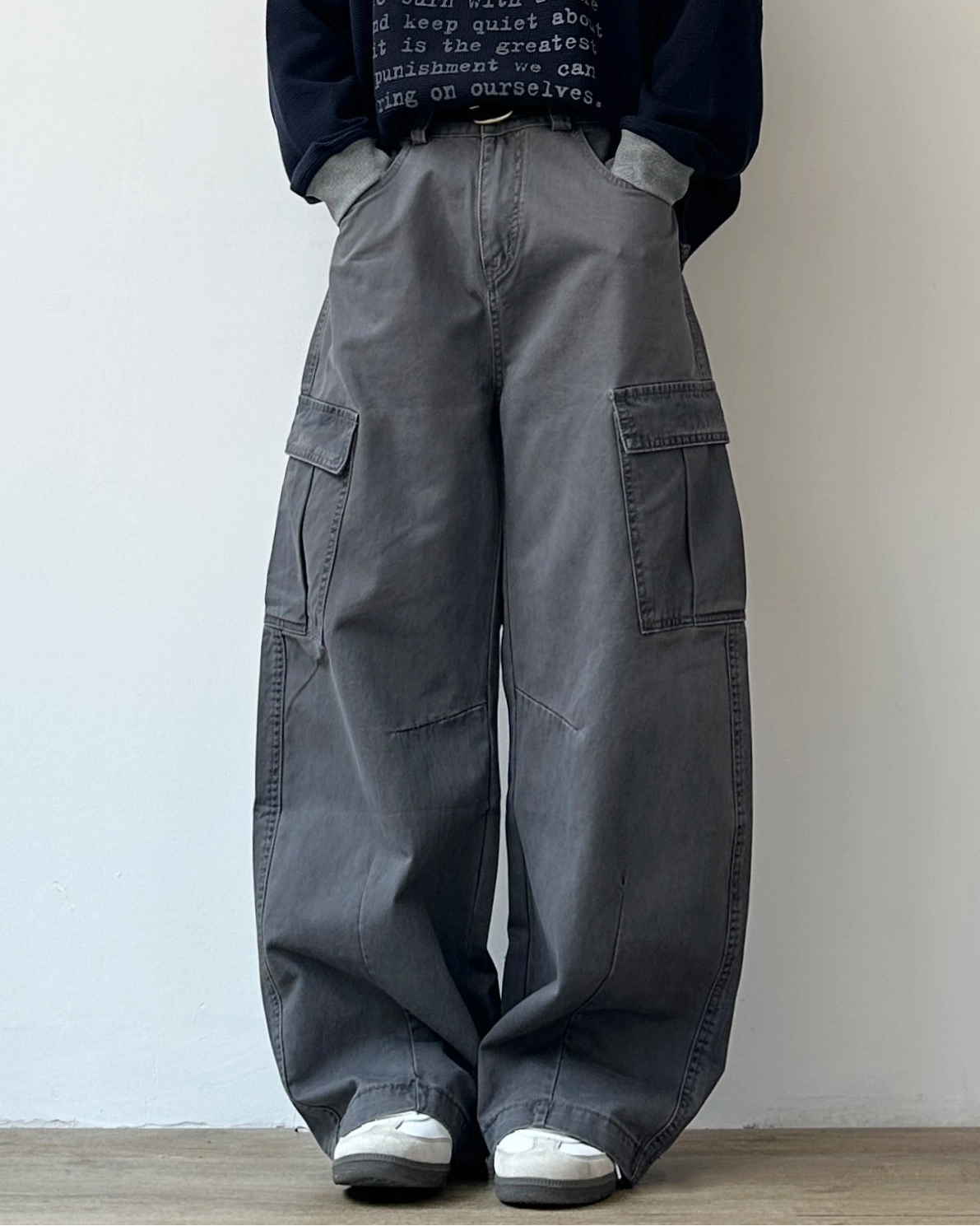 Wide Cargo Loose Fit Pants N0945