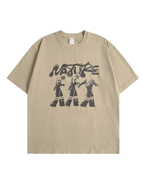 Washed Round Neck T-shirt N0798