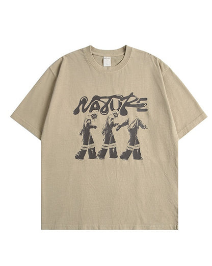 Washed Round Neck T-shirt N0798