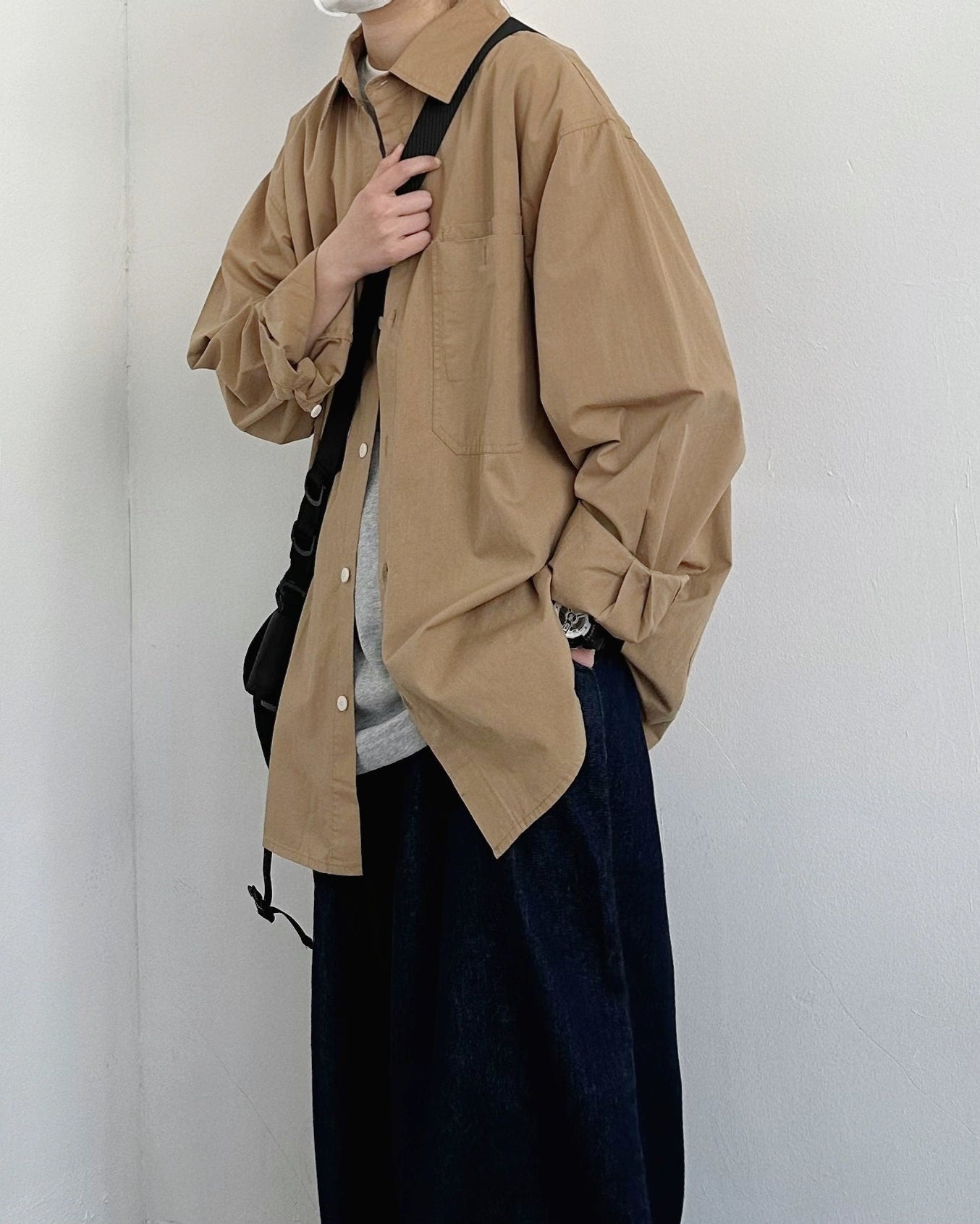 Natural Color Oversized Shirt N0714