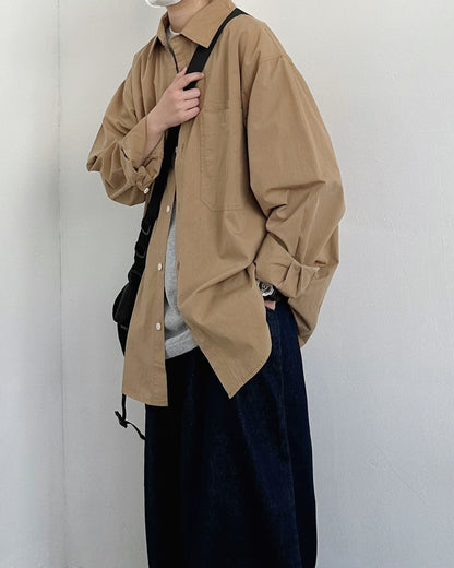Natural Color Oversized Shirt N0714