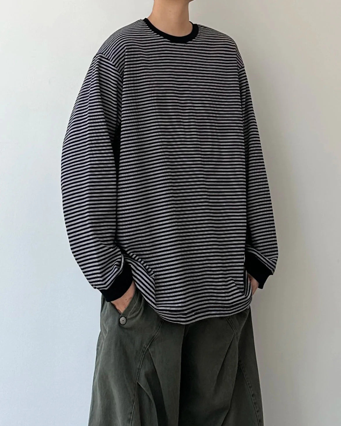 【OUTLET/即納】Retro Striped Long-Sleeve Tee N0847