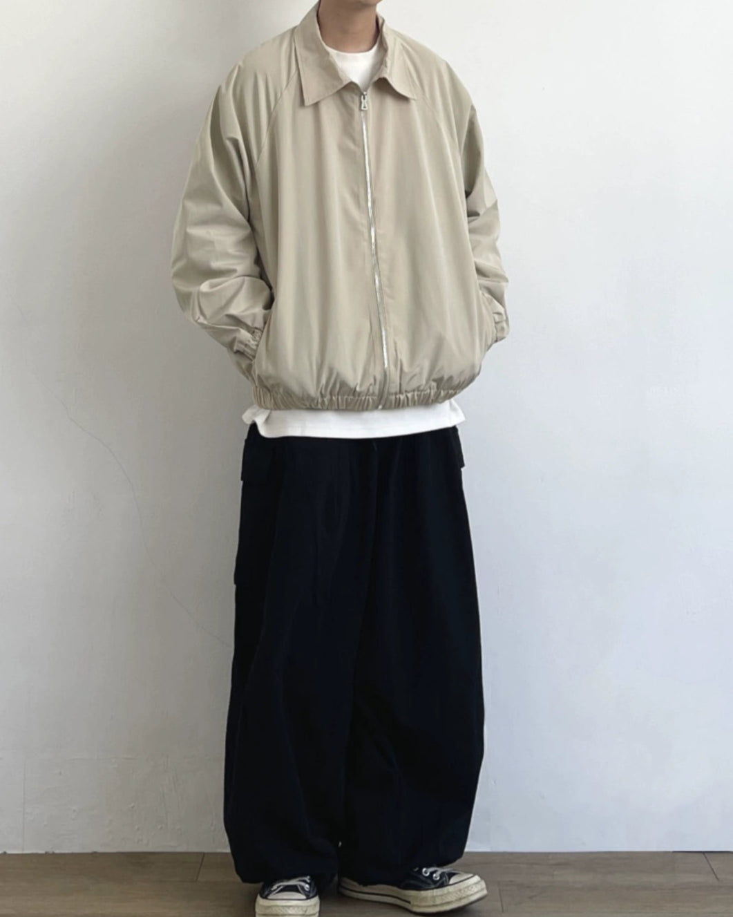 Minimal Design Zip Blouson N0693