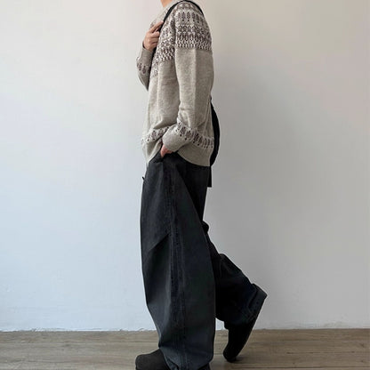 Nordic Pattern Round Sweater N1002