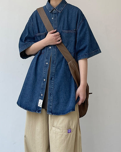Double Pocket Light Denim Shirt N0764