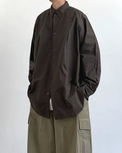 Button Accent Long Sleeve Shirt N0702