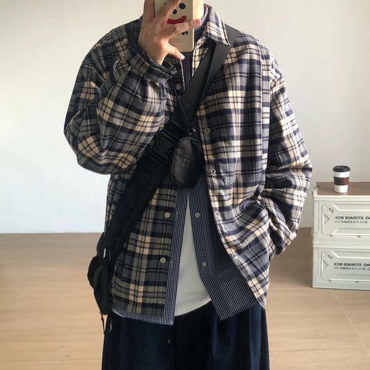 Loose Silhouette Check Shirt Jacket N0998