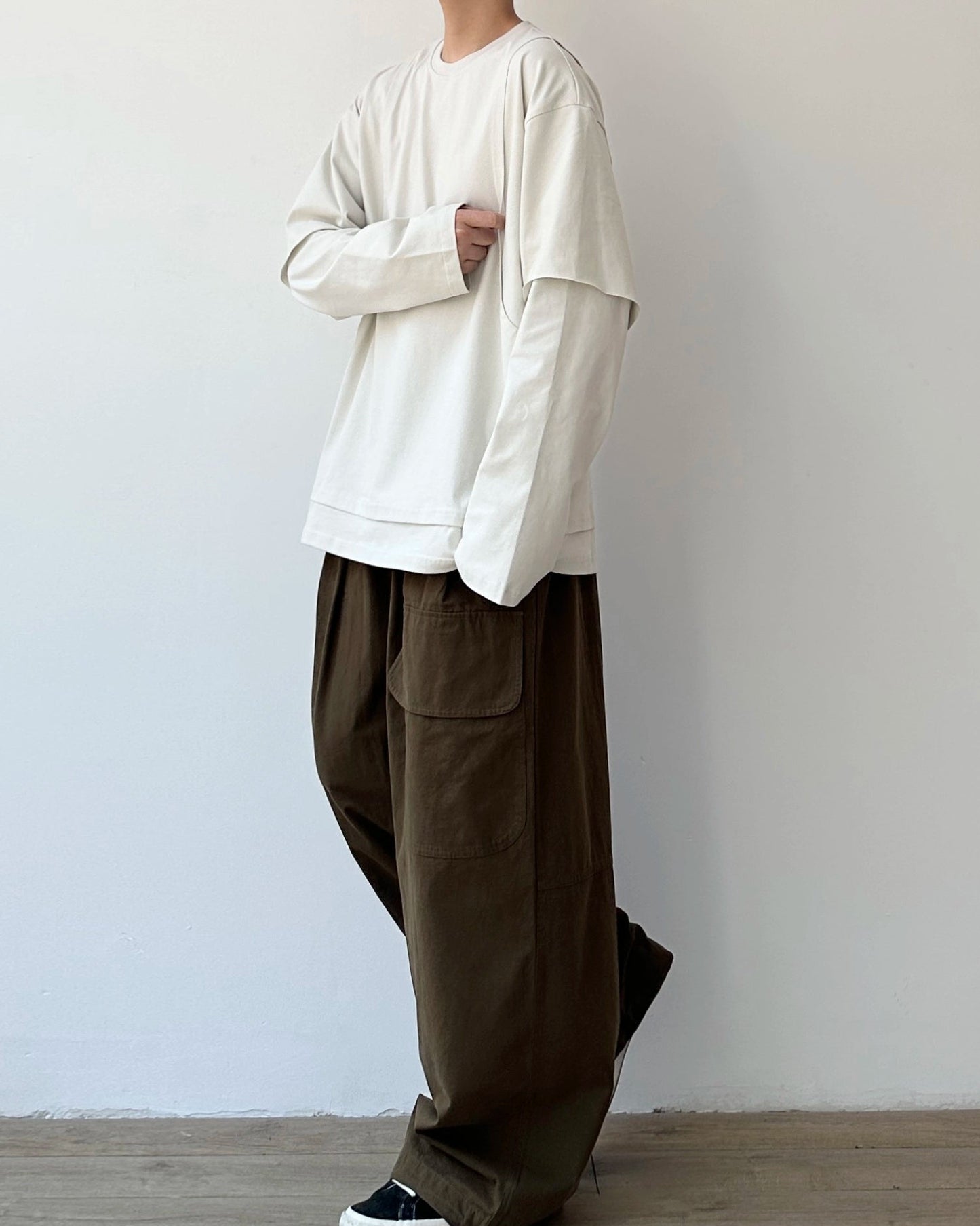 Layered Sleeve Over T-shirt N0931