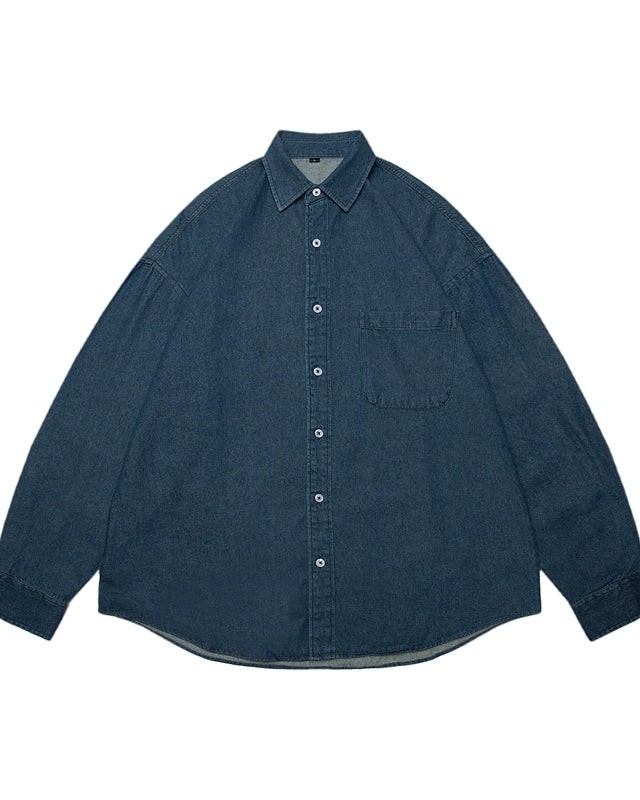 Minimal Design Denim Shirt N0689