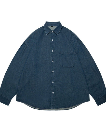 Minimal Design Denim Shirt N0689