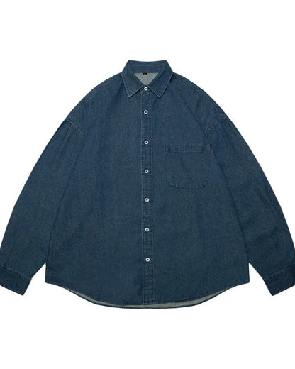 【OUTLET/即納】Minimal Design Denim Shirt N0689
