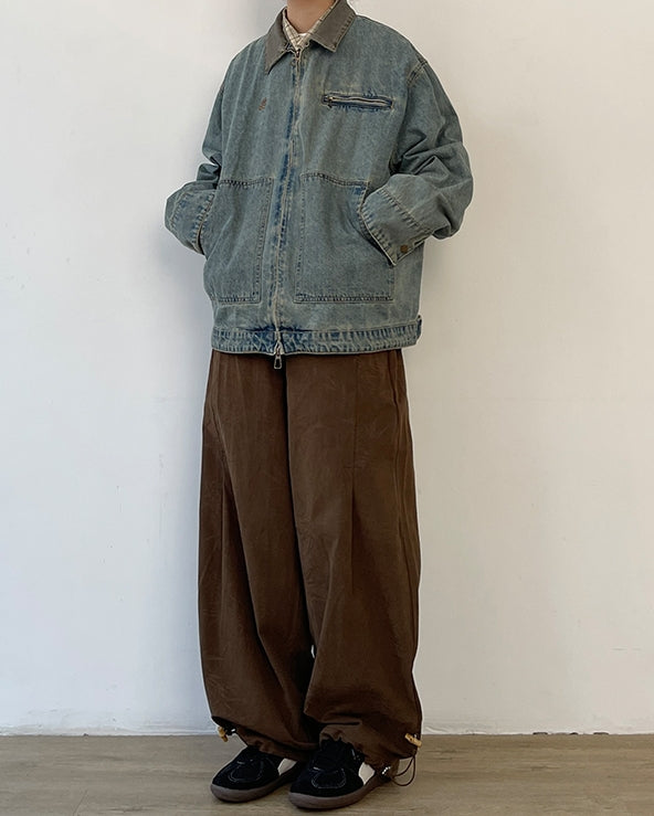 Washed Denim Work Pocket Denim Jacket N0640