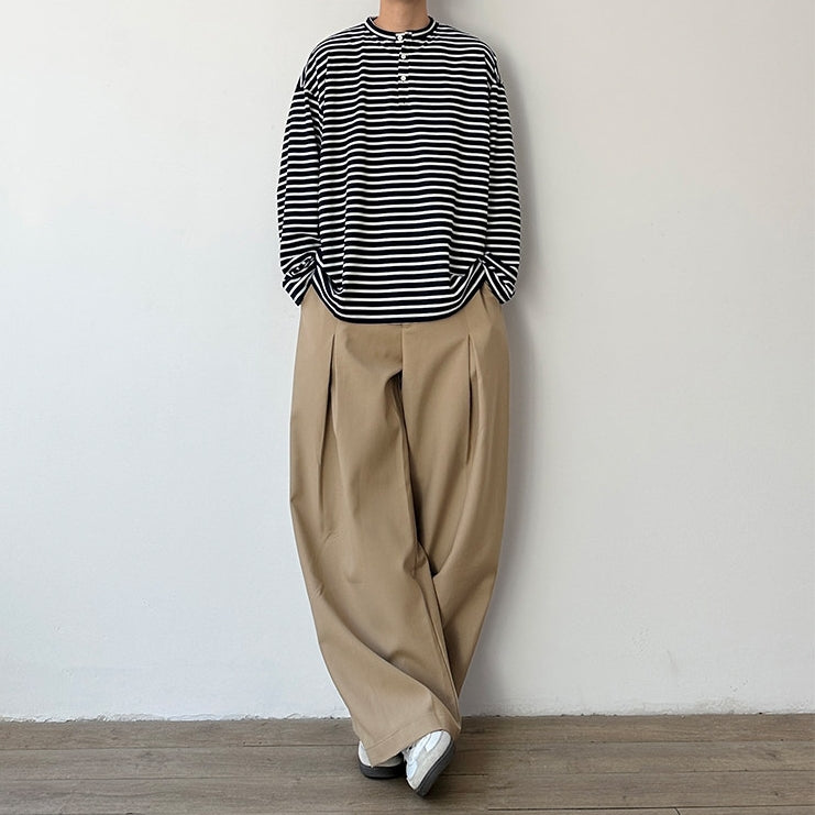 Loose Border Long Sleeve T-shirt N1073