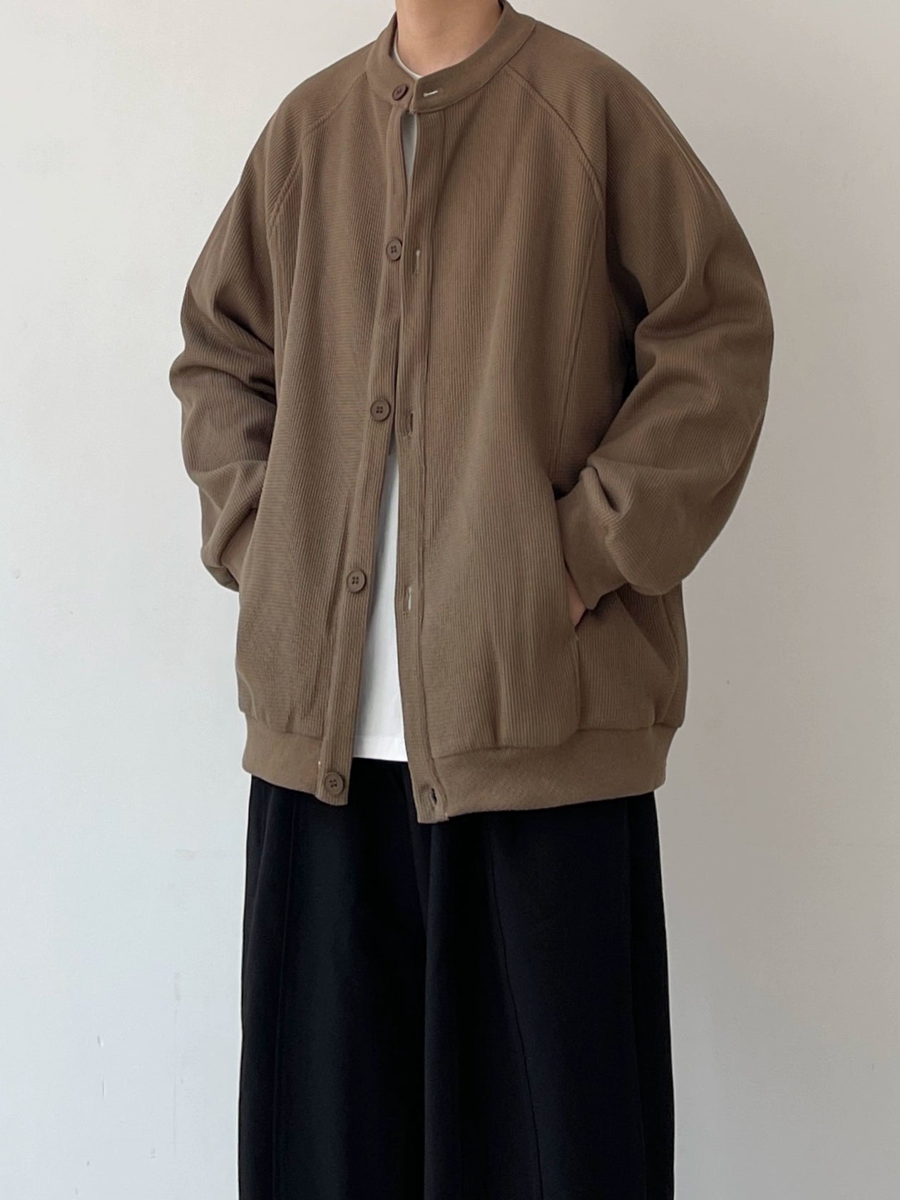 Retro Waffle Jacket - Stand-Up Collar Unisex N0612