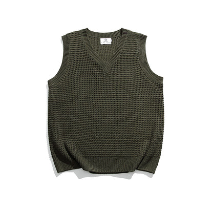 Loose Solid Color Sleeveless Knitted Vest N0298