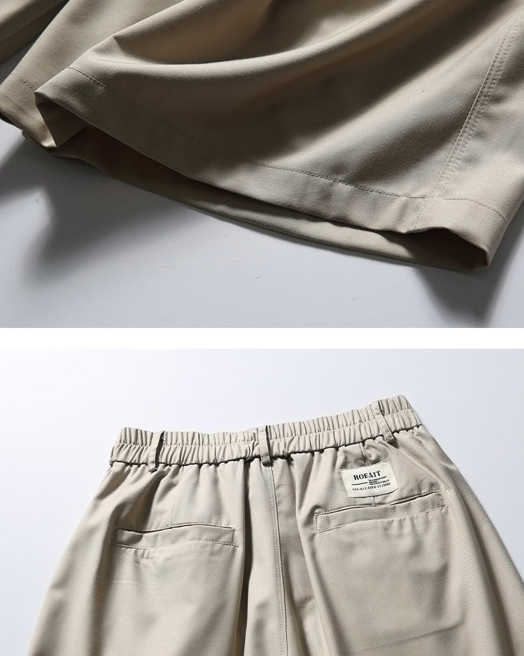 Simple Wide Silhouette Half Pants N0744