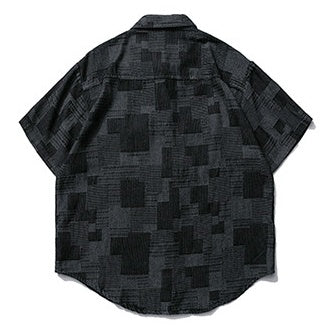 Geometric Check Short Sleeve Shirt N1096