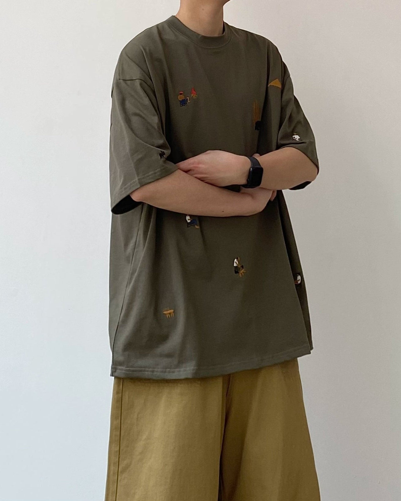 Outdoor Motif Pattern Short Sleeve T-Shirt N0797