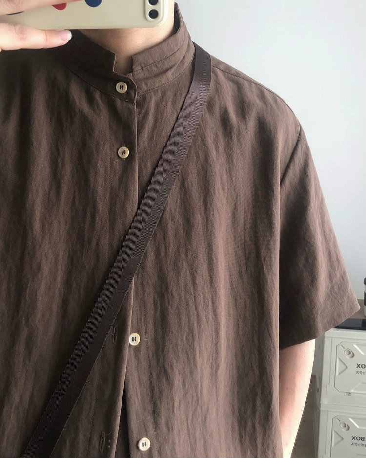 Retro Chinese Stand-Up Collar Shirt N0830