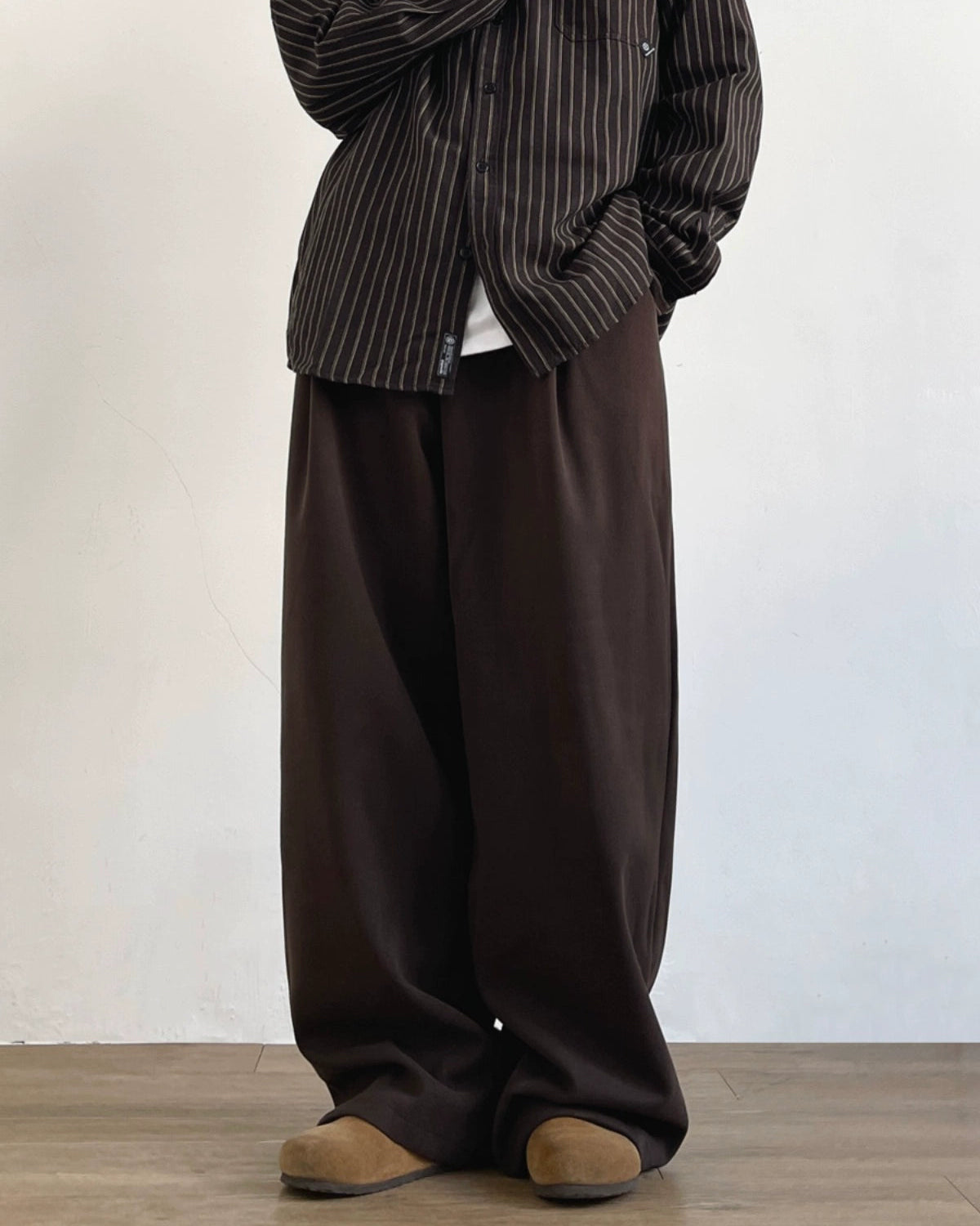 Retro Tweed Wide-Leg Pants N0685