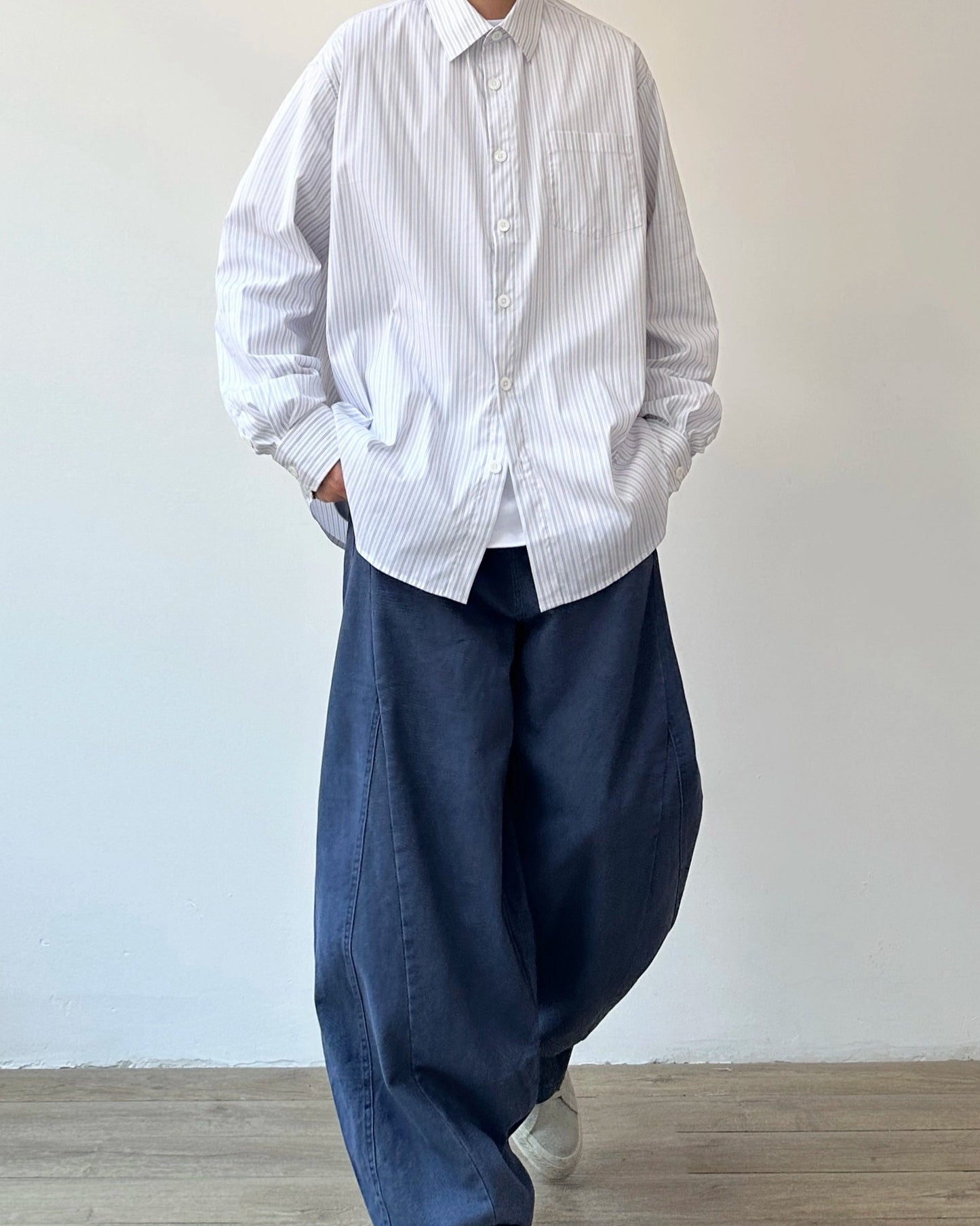 Stripe Relax Long Sleeve Shirt N0910