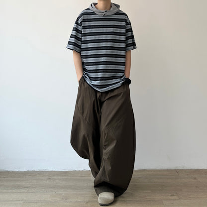 Gray Border Relaxed Half Sleeve Tee N1078