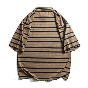 Border V-Neck Half Sleeve Top N1085