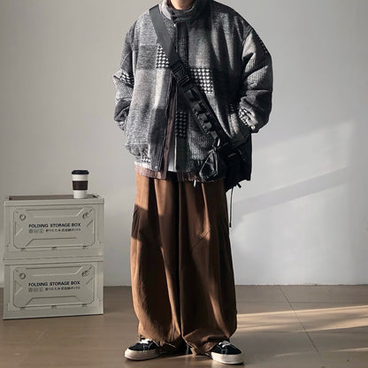 Patchwork Check Short Jacket N0996