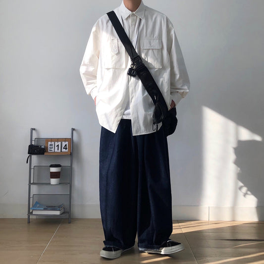 【OUTLET/即納】Casual Loose Long-sleeved Shirt N0378