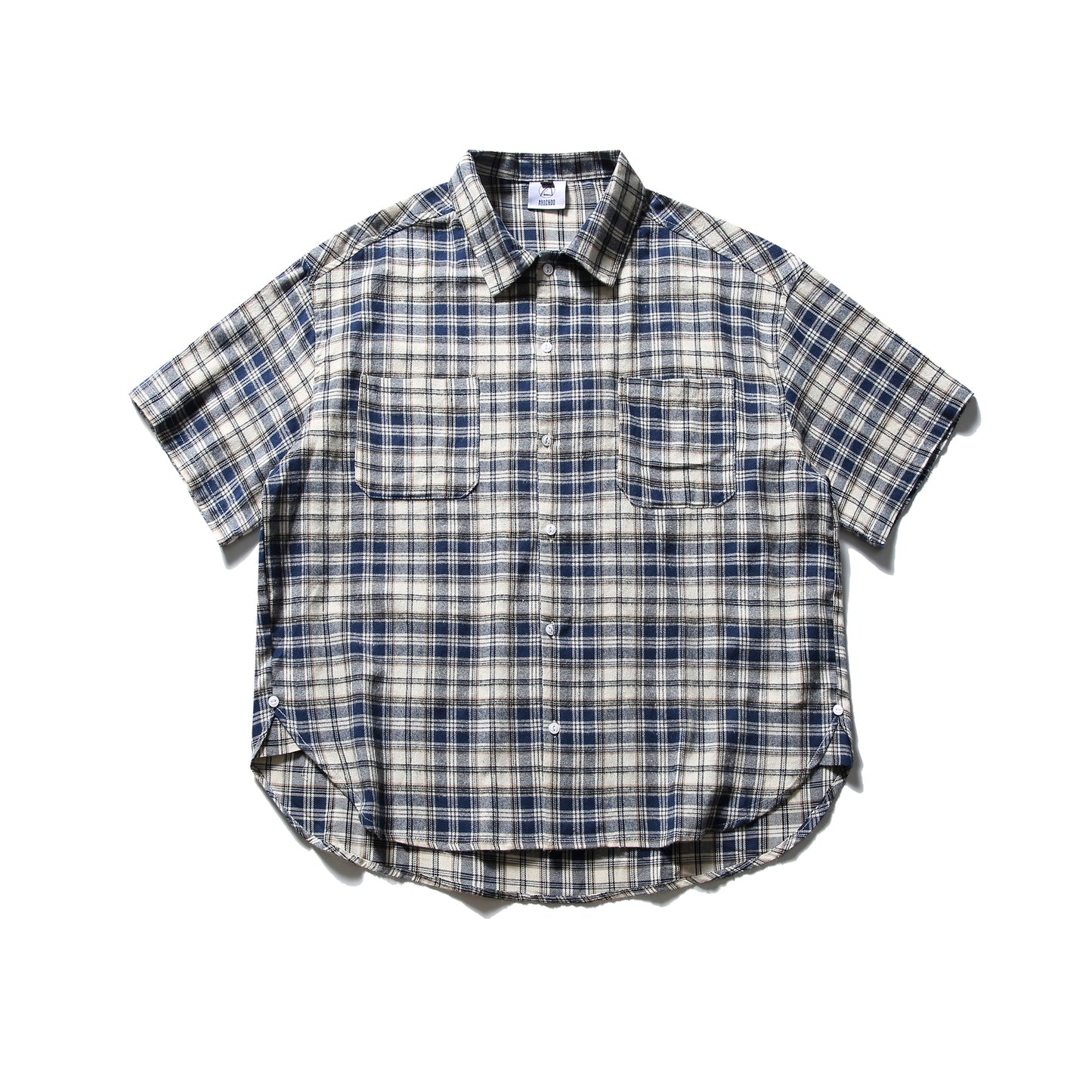 Plaid Patch Pocket Short-sleeved T-shirt N0276