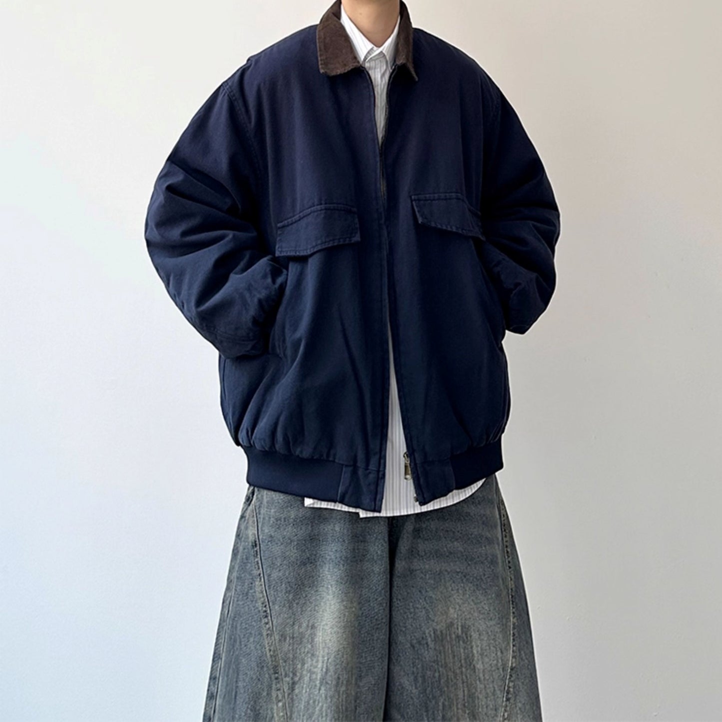 Corduroy Collar Relaxed Silhouette Jacket N0984