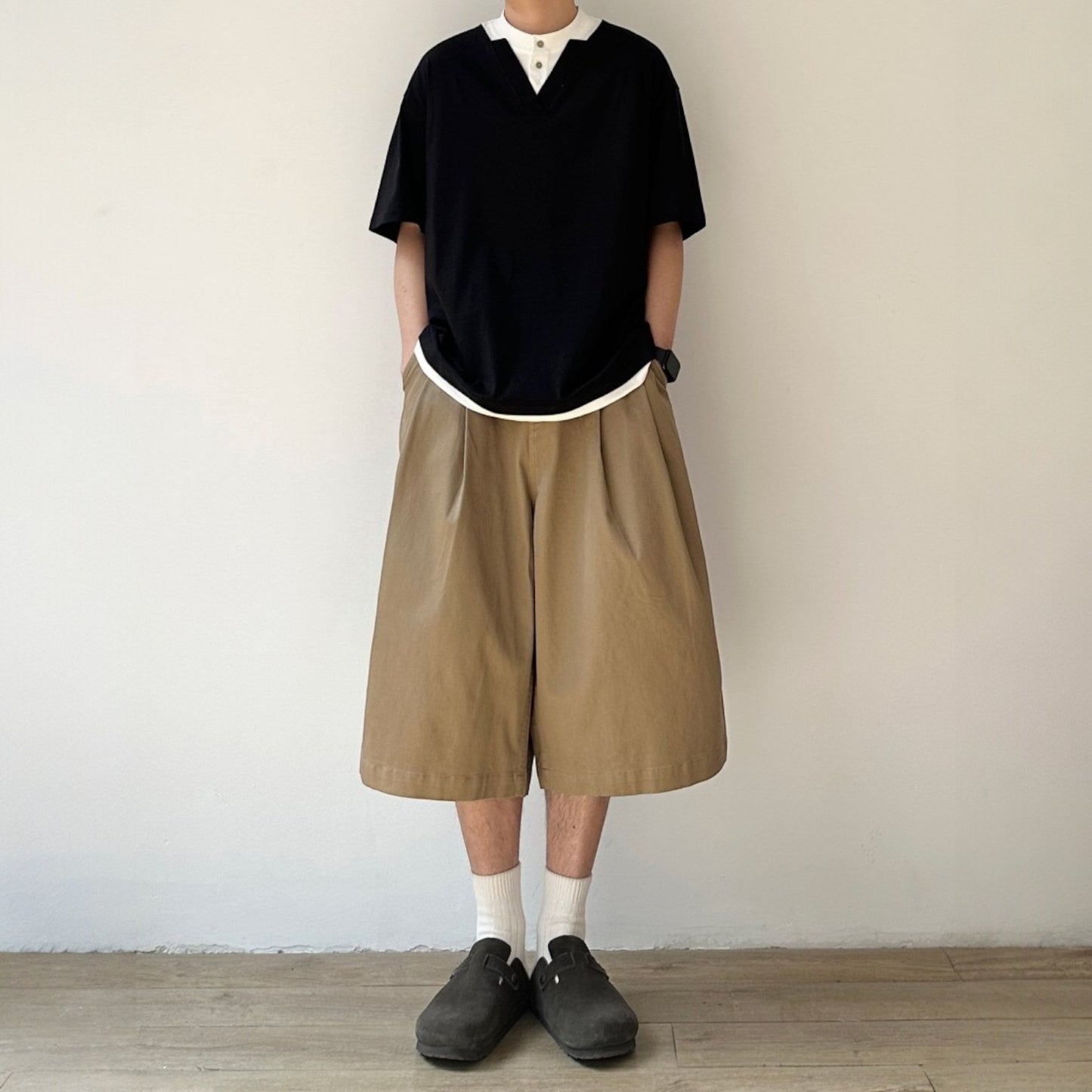 Simple Layered Half Sleeve T-Shirt N1084