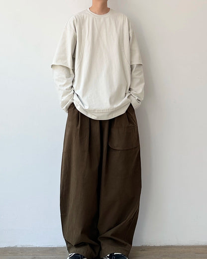 Layered Sleeve Over T-shirt N0931